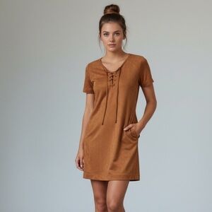 NWT Patrons of peace Western lace up faux suede dress bohemian